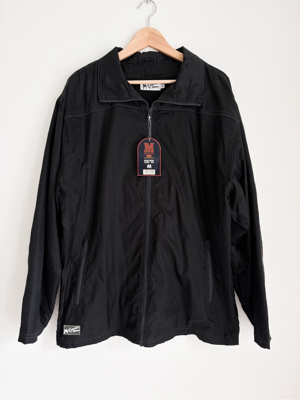 McCarthy Men's Black Lightweight Zip-Front Jacket - Size M